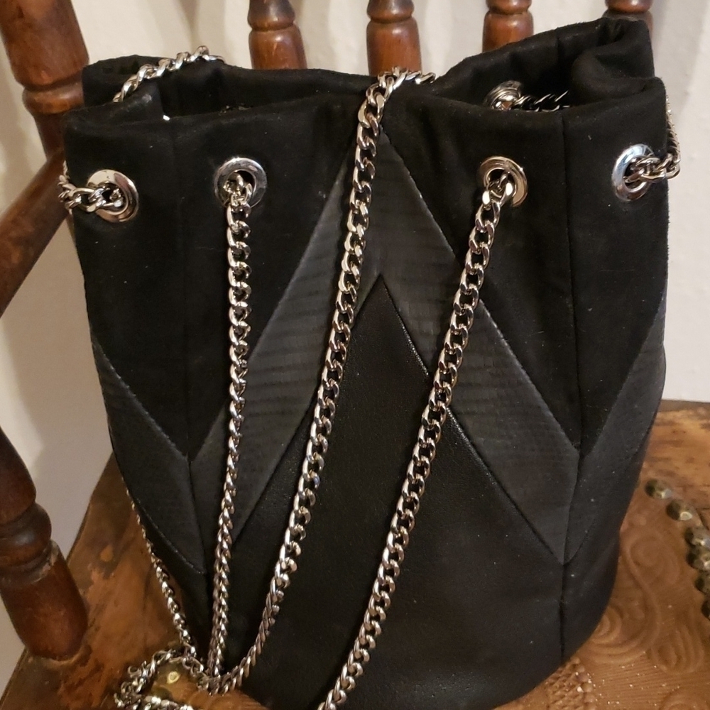 Express black drawstring top bag